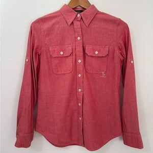 Lauren Ralph Lauren Jeans Co. Red Long Sleeve Button-Up Shirt